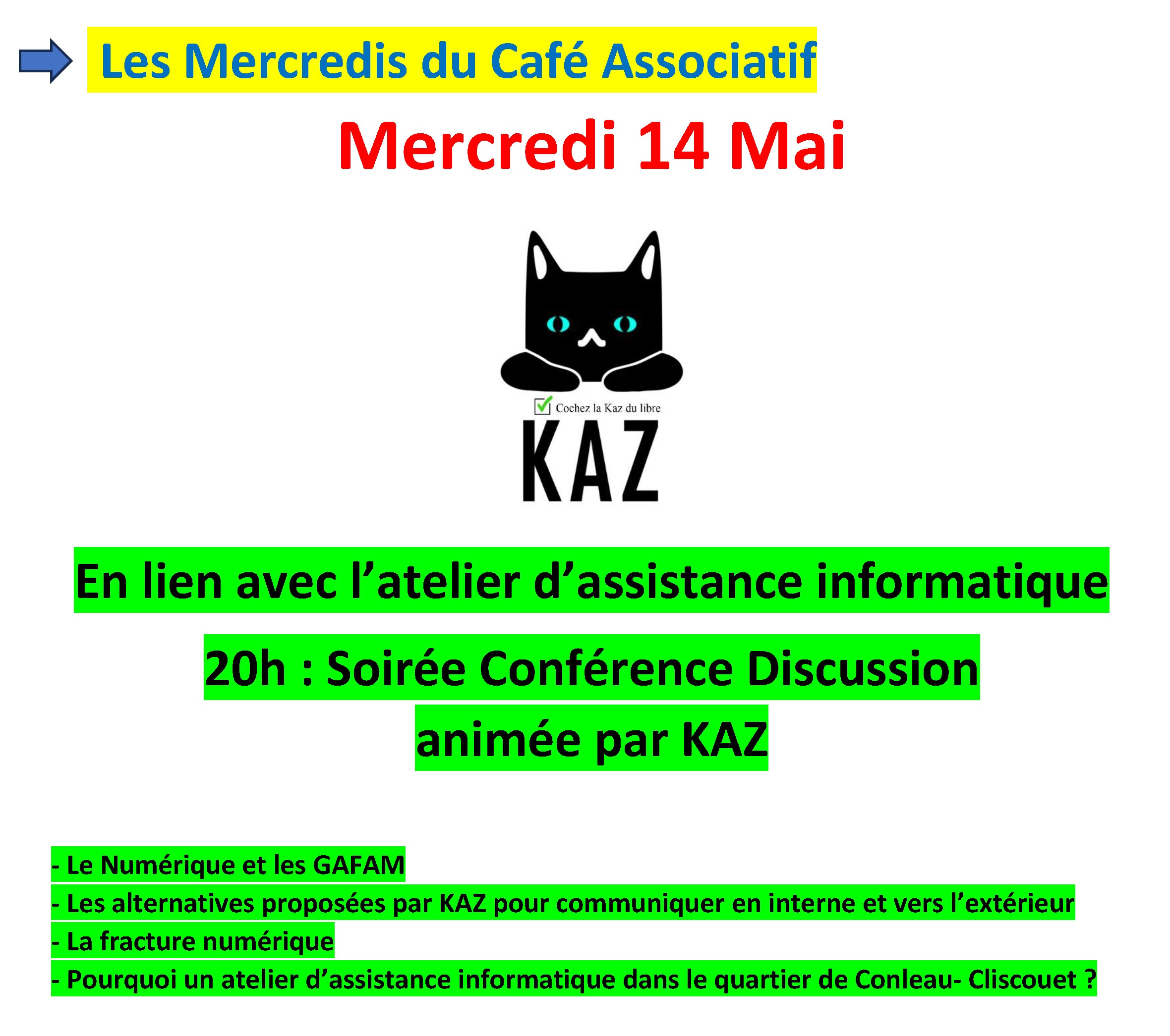 Les mercredis du Café Associatif @ Maison de Quartier de Conleau